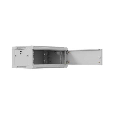 11. LANBERG SZAFA INSTALACYJNA RACK WISZĄCA 19" 4U 600X450 SZARA DRZWI METALOWE (FLAT PACK)
