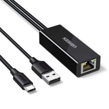 Karta sieciowa Ugreen USB-C do RJ45 10/100 Mb/s - czarna