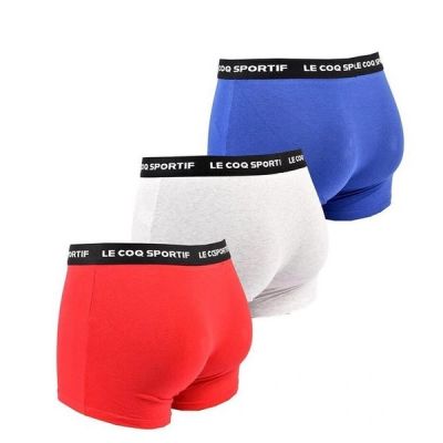 12. Le Coq Sportif bokserki majtki męskie 3PAK czerwone szare granatowe