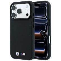 Etui BMW M Quadrille Kevlar Metal Logo MagSafe na iPhone 17 Pro / 18 Pro - czarne