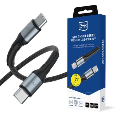 Kabel 3mk Hyper Cable N-SERIES USB-C / USB-C 3m PD 3.0  QC 3.0 48V / 5A 240W - czarny