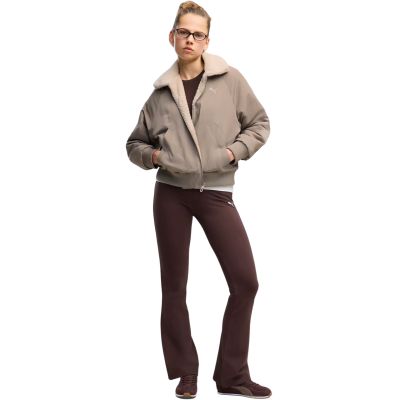 5. Legginsy damskie Puma Ess High-Waist Flared brązowe 631542 33