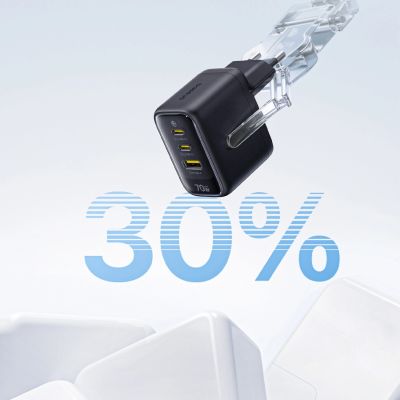 16. Ładowarka sieciowa Baseus EnerFill FE22 70W 2 x USB-C + USB-A - czarna