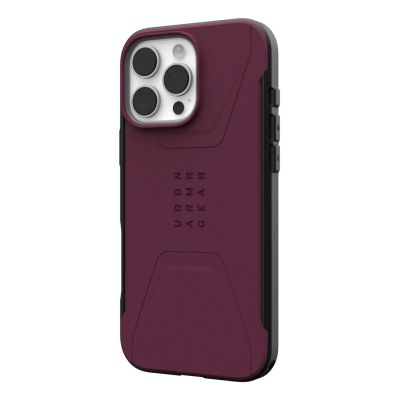 4. UAG Civilian Magsafe - obudowa ochronna do iPhone 16 Pro Max kompatybilna z MagSafe (bordeaux)