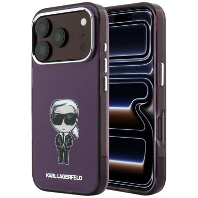 Etui Karl Lagerfeld IML Ikonik Sketch Print MagSafe na iPhone 18 Pro / 17 Pro - burgundowe