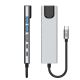 6. Adapter Tech-Protect HB02 HUB Adapter 6w1 USB-C + USB2.0 + USB3.0 + HDMI 4K 30Hz + RJ45 + PD100W - szary