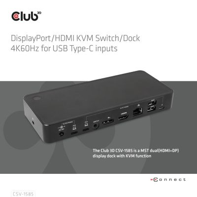3. CLUB3D CSV-1585 przełącznik KVM Czarny