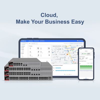 11. Zarządzalny Switch Ruijie | L2+ | 24 porty 1Gbit + 4 porty SFP 2.5Gbit | 1 wbudowany zasilacz AC | Rack