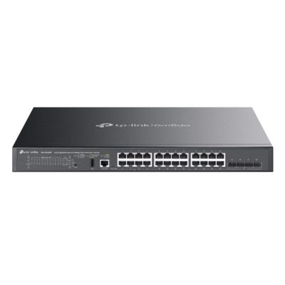 TP-Link SG5428XMPP przełącznik sieciowy Zarządzany L3 Gigabit Ethernet (10/100/1000) Obsługa PoE Czarny