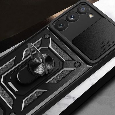 7. Hybrid Armor Camshield etui do Samsung Galaxy S23+ pancerny pokrowiec z osłoną na aparat niebieskie