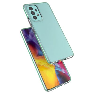 4. Spring Case pokrowiec żelowe etui z kolorową ramką do Samsung Galaxy A73 ciemnoniebieski