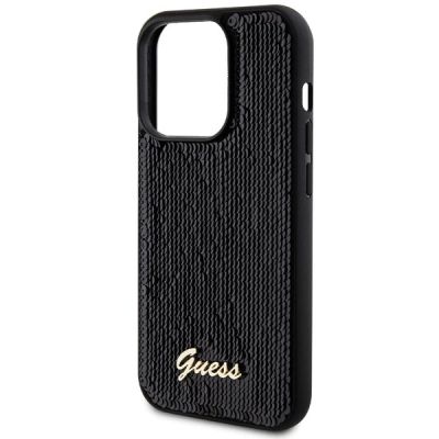 6. Etui Guess Sequin Script Metal na iPhone 13 Pro Max - czarne