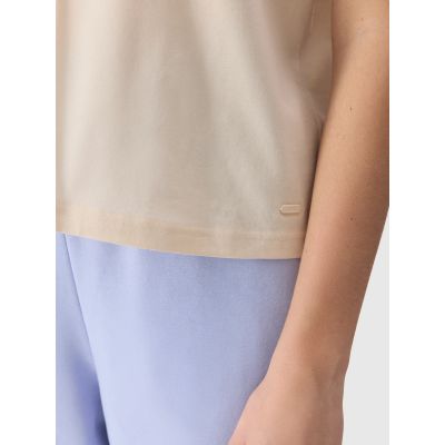 4. T-shirt gładki z bawełną organiczną damski 4F