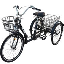 ROWER 3-KOŁOWY 24 CZARNY SHIMANO 7-BIEGOWY OBNIŻONA RAMA 1060972