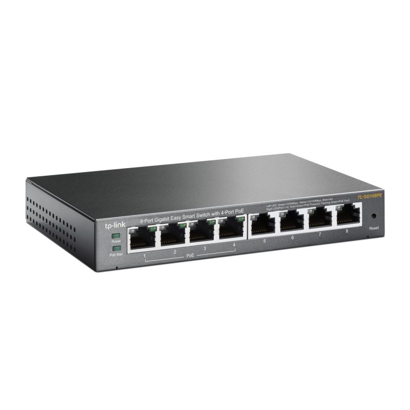 2. TP-Link TL-SG108PE Zarządzany L2 Gigabit Ethernet (10/100/1000) Obsługa PoE Czarny