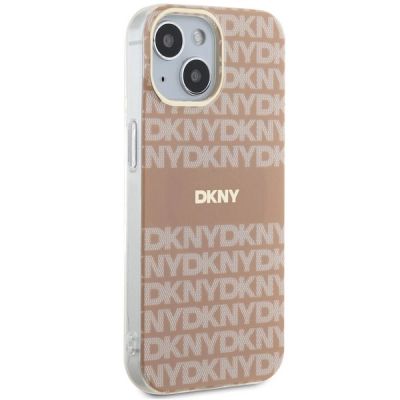 4. Etui DKNY IML Mono & Stripe MagSafe na iPhone 15 / 14 / 13 - różowe