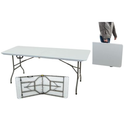 17. STÓŁ CATERINGOWY SKŁADANY W WALIZKĘ 180x70CM MAX.100KG BIAŁY