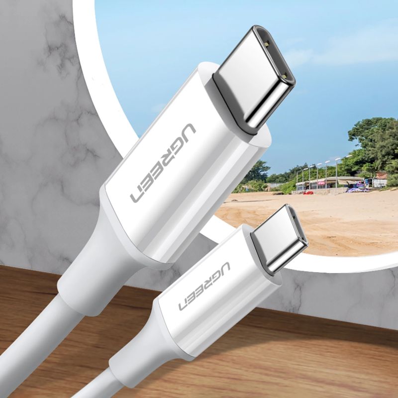 2. Kabel Ugreen US264 60517 USB-C / USB-C PD QC AFC 0.5m - biały
