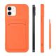 9. Card Case silikonowe etui portfel z kieszonką na kartę dokumenty do iPhone 12 Pro pomarańczowy