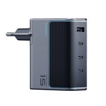 Ładowarka sieciowa Cuktech AD1404UEU 140 W GaN 3x USB-C + USB-A z kablem USB-C - szara