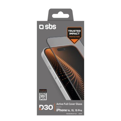 2. Szkło hartowane SBS Tempered Glass D3O z ramką do iPhone 16 / iPhone 15