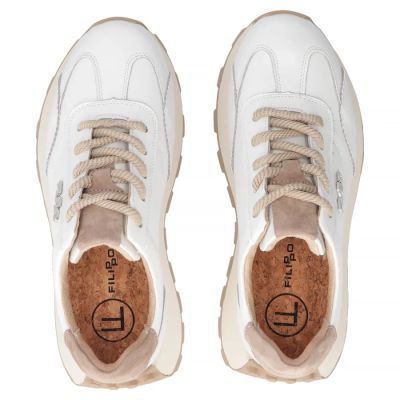 6. Skórzane półbuty sneakersy na platformie białe Filippo DP7498