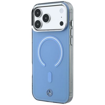 2. Etui Mercedes Double Layer Iconic Logo MagSafe na iPhone 18 Pro Max / 17 Pro Max - niebieskie