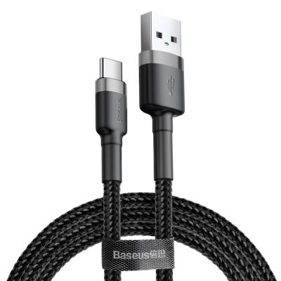 2. BASEUS KABEL USB DO USB-C CAFULE 3A 1M SZARO-CZARN