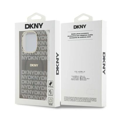 8. Etui DKNY IML Mono & Stripe MagSafe na iPhone 15 Pro - beżowe