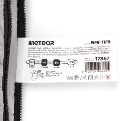 10. Śpiwór Meteor Safari L szary/czarny