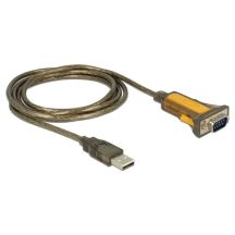 DeLOCK 65840 kabel równoległy Czarny, Żółty 1,5 m USB Typu-A DB-9