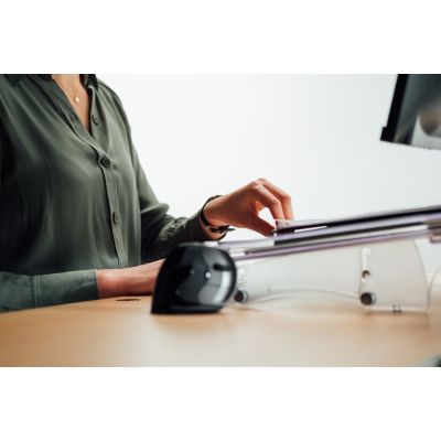 9. BakkerElkhuizen FlexDesk 640 deska z klipsem na dokumenty Plastik, Guma, Stal Jasny Szary, Przezroczysty