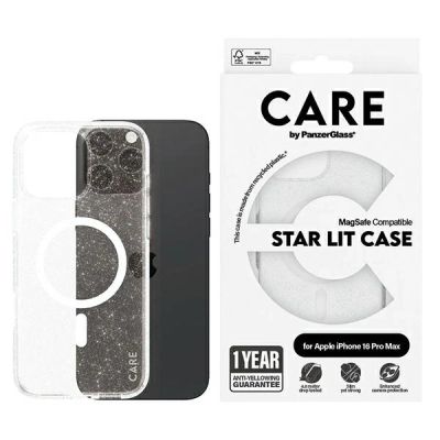 Etui CARE by PanzerGlass Flagship Star Lit Case z MagSafe na iPhone 16 Pro Max - białe