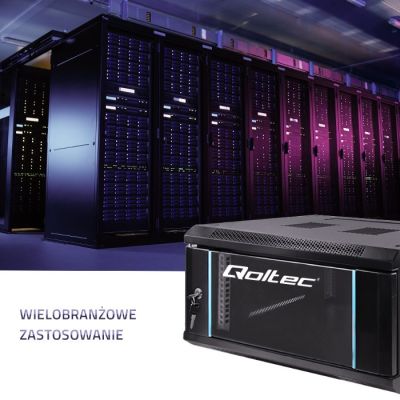 2. Szafa wisząca QOLTEC RACK 19" 6U 600X370X600 czarna