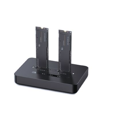 GEMBIRD STACJA DOKUJĄCA PODWÓJNA DO DYSKÓW M.2 SATA I NVME SSD CZARNA