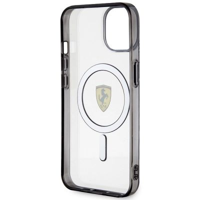 7. Etui Ferrari Outline MagSafe na iPhone 14 Plus - przezroczyste