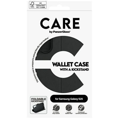 5. Etui CARE by PanzerGlass Feature Wallet Kickstand na Samsung Galaxy S25 - czarne