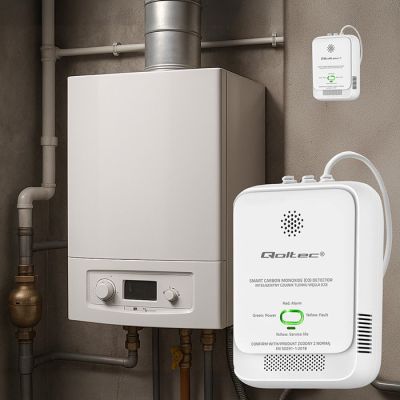 2. QOLTEC CZUJNIK TLENKU WĘGLA (CZADU) | DETEKTOR CO | ALARM 85DB LED