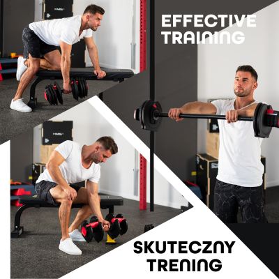 4. Zestaw regulowanych sztangielek HMS SGR40 PRO SET 2w1 43,5 kg