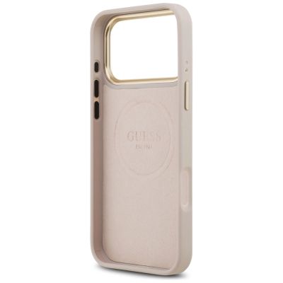 7. Etui Guess 4G Logo Plate MagSafe na iPhone 17 Pro Max - różowe