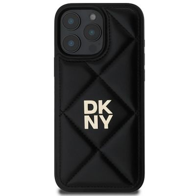 3. Etui DKNY Quilted Stack Logo na iPhone 16 Pro - czarne