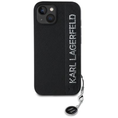 3. Etui Karl Lagerfeld Saffiano Rhinestones & Charm na iPhone 15 / 14 / 13 - czarne