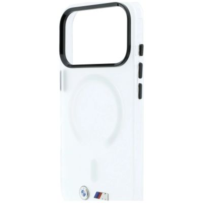6. Etui BMW M IML Frosted Metal Logo & Trims MagSafe na iPhone 18 Pro / 17 Pro - przezroczyste