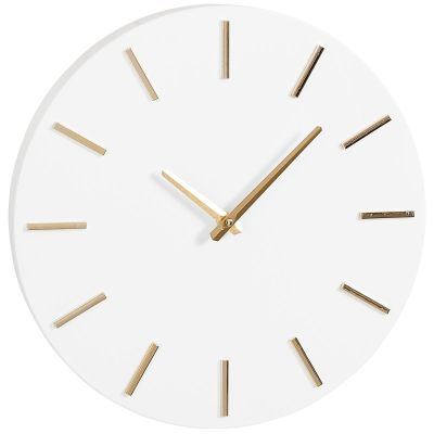 2. ZEGAR ŚCIENNY ALUMINIOWY BIAŁY ŚR. 35,5CM MICA