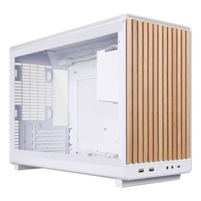 6. Obudowa PC Lian Li DAN A3-mATX Wood Edition, Szkło hartowane, Micro-ATX - Buk, biała