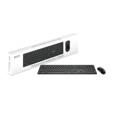 5. MSI FORGE K210 WIRELESS COMBO klawiatura Dołączona myszka Dom/Biuro USB Czarny