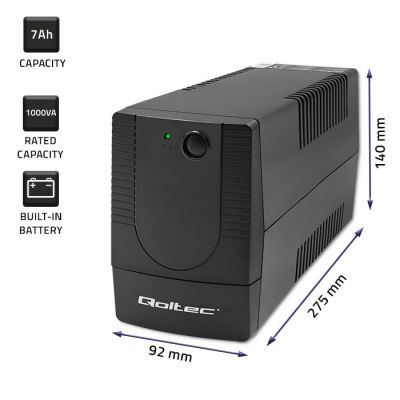 22. QOLTEC ZASILACZ AWARYJNY UPS LINE INTERACTIVE | MONOLITH | 1000VA | 600W