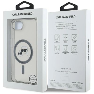 8. Etui Karl Lagerfeld IML Metal Karl & Choupette Heads MagSafe na iPhone 16e - czarne