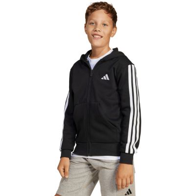 4. Bluza dla dzieci adidas Essentials Full-Zip czarno-biała JD6494