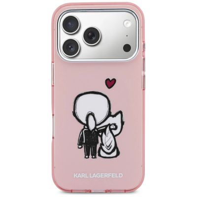 3. Etui Karl Lagerfeld Karl & Choupette Back MagSafe na iPhone 17 Pro - różowe